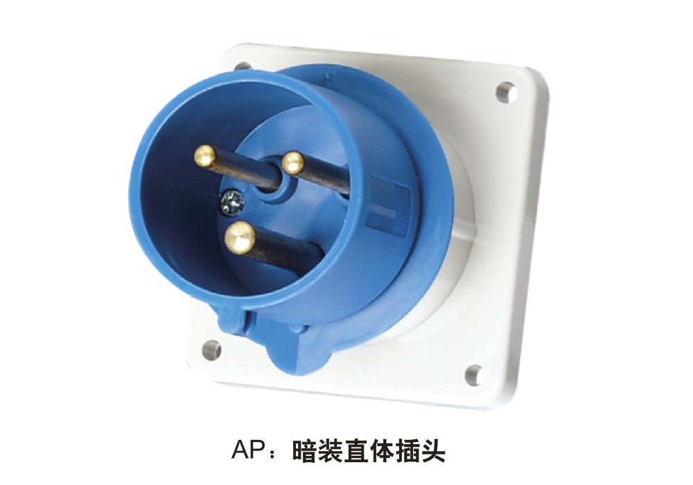 EFCX Waterproof, Dustproof, and Corrosion-Resistant Pin Connector (Engineering Plastic) - Flush-Mounted Straight Plug
